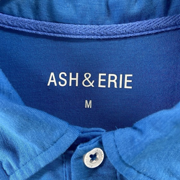 Ash & Erie Shirt men's Medium Polo Short Sleeve Performance Stretch Casual Blue - Picture 4 of 11